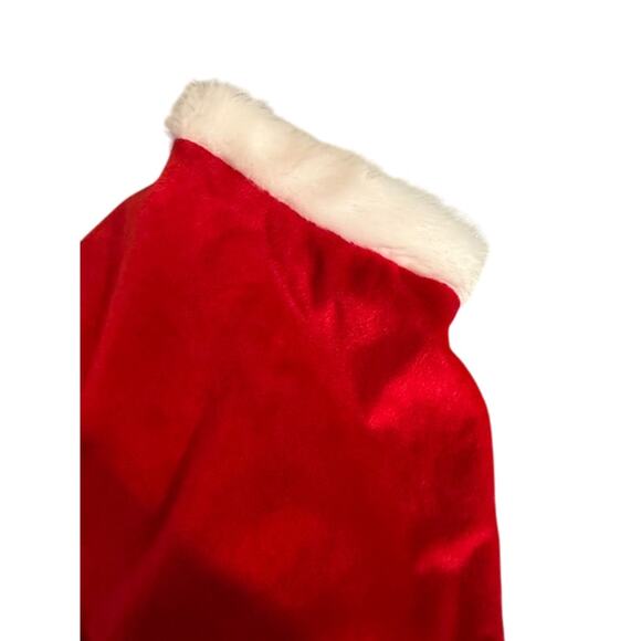 Mrs. Clause Santa Outfit With Fur & Sequins Bow for Small Dog Red & White Sz L - Picture 4 of 7